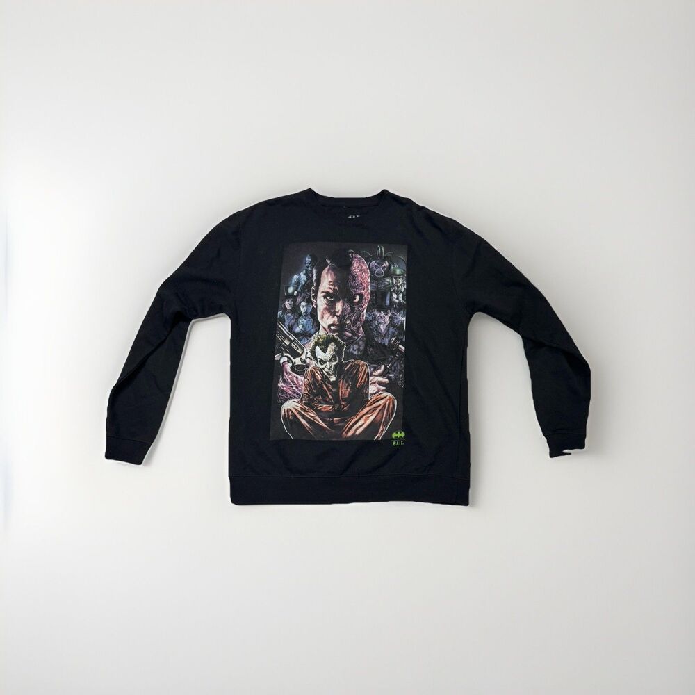 Bait x Batman Crewneck Sweatshirt Men’s Size Large DC Comics Joker Two Face